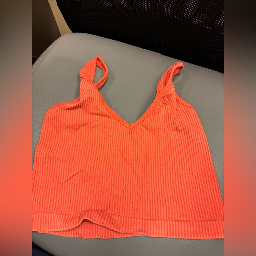 Aura Coral Ribbed Camisole/longline bra